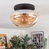 Mertola ceiling light, globe light Amber, 1-light source