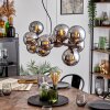 Gastor hanging light, globe light, pendant light chrome, Smoke-coloured, 10-light sources