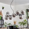 Gastor hanging light, globe light, pendant light chrome, Smoke-coloured, 10-light sources