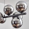 Gastor hanging light, globe light, pendant light chrome, Smoke-coloured, 10-light sources