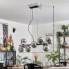 Gastor hanging light, globe light, pendant light chrome, Smoke-coloured, 10-light sources