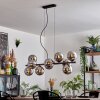 Gastor hanging light, globe light, pendant light chrome, Smoke-coloured, 10-light sources