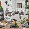 Gastor hanging light, globe light, pendant light chrome, Smoke-coloured, 10-light sources