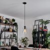 Hasvik hanging light, pendant light chrome, black, 1-light source