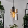 Hasvik hanging light, pendant light chrome, black, 1-light source