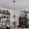 Hasvik hanging light, pendant light chrome, black, 1-light source