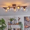 Gastor ceiling light, globe light clear, 5-light sources