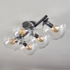 Gastor ceiling light, globe light clear, 5-light sources