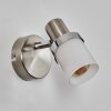 Davor wall light, wall spotlight chrome, matt nickel, 1-light source