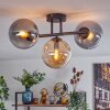 Gastor ceiling light, globe light Amber, Smoke-coloured, 3-light sources