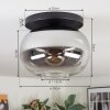 Apedo ceiling light, globe light clear, Smoke-coloured, 1-light source