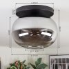 Apedo ceiling light, globe light Smoke-coloured, 1-light source