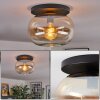 Apedo ceiling light, globe light Amber, clear, 1-light source