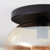 Apedo ceiling light, globe light Amber, clear, 1-light source