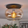 Apedo ceiling light, globe light Amber, clear, 1-light source