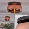 Boza ceiling light, globe light coppery, 1-light source