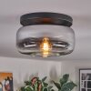 Boza ceiling light, globe light chrome, clear, 1-light source