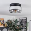 Boza ceiling light, globe light chrome, clear, 1-light source