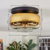 Boza ceiling light, globe light gold, clear, 1-light source