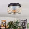 Boza ceiling light, globe light Amber, clear, 1-light source