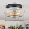 Boza ceiling light, globe light Amber, clear, 1-light source