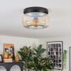 Boza ceiling light, globe light Amber, clear, 1-light source