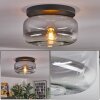 Boza ceiling light, globe light clear, Smoke-coloured, 1-light source