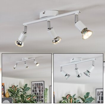 Gjedso ceiling light, ceiling spotlight LED chrome, white, 3-light sources