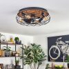 Tourais ceiling light, Ceiling fan light LED Wood like finish, black, 4-light sources, Remote control