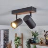 Gesteira ceiling light, ceiling spotlight Wood like finish, black, 2-light sources