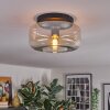 Boza ceiling light, globe light Amber, clear, 1-light source