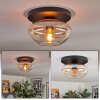 Mertola ceiling light, globe light Amber, clear, 1-light source