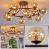 Chehalis ceiling light, globe light 76 cm Amber, 12-light sources