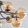 Chehalis ceiling light, globe light 76 cm Amber, 12-light sources