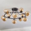 Chehalis ceiling light, globe light 76 cm Amber, 12-light sources