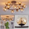 Chehalis ceiling light, globe light 76 cm Amber, clear, 12-light sources