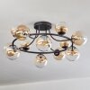 Chehalis ceiling light, globe light 76 cm Amber, clear, 12-light sources