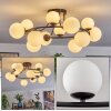 Chehalis ceiling light, globe light 76 cm white, 12-light sources