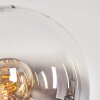 Gastor globe light, floor lamp chrome, clear, Smoke-coloured, 3-light sources