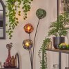 Gastor globe light, floor lamp blue, green, coppery, 3-light sources