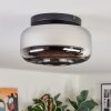 Boza ceiling light, globe light chrome, Smoke-coloured, 1-light source