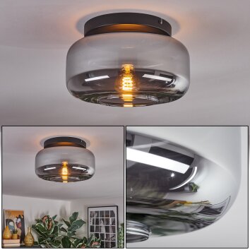 Boza ceiling light, globe light Smoke-coloured, 1-light source