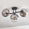 Gastor ceiling light, globe light clear, Smoke-coloured, 3-light sources