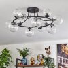 Chehalis ceiling light, globe light 76 cm clear, 12-light sources