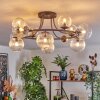 Chehalis ceiling light, globe light 76 cm clear, 12-light sources