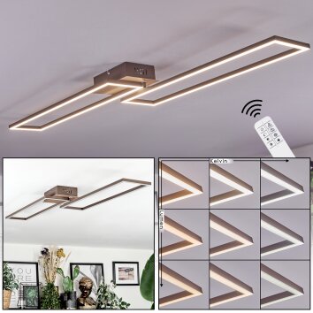 Brina ceiling light LED brown, gold, 1-light source, Remote control