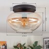 Mertola ceiling light, globe light Amber, clear, 1-light source