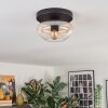 Mertola ceiling light, globe light Amber, clear, 1-light source