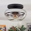 Mertola ceiling light, globe light clear, Smoke-coloured, 1-light source