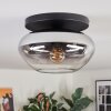 Mertola ceiling light, globe light clear, Smoke-coloured, 1-light source